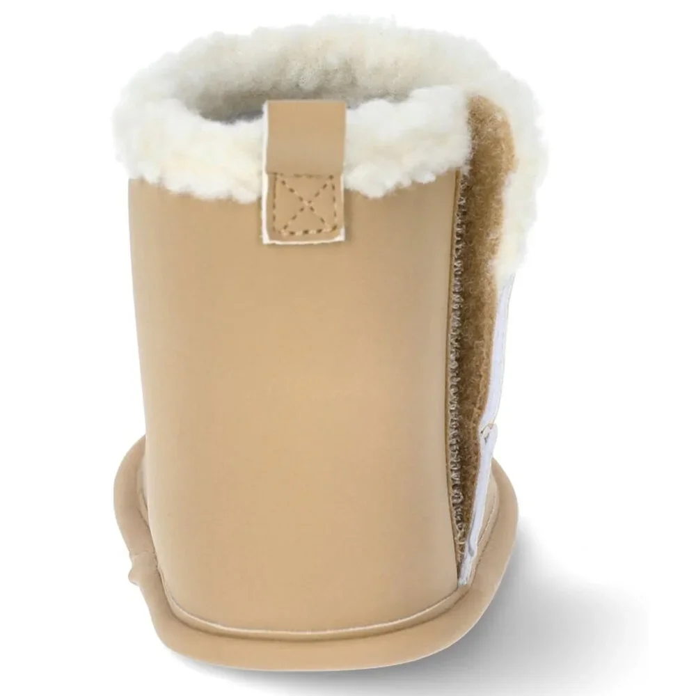 Carter's Child of Mine BABY GIRL Tan Faux Fur Trim Boots 3-6 MONTHS NEW